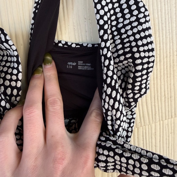 Aerie Black & White Polka Dot Bikini Top - Picture 3 of 5